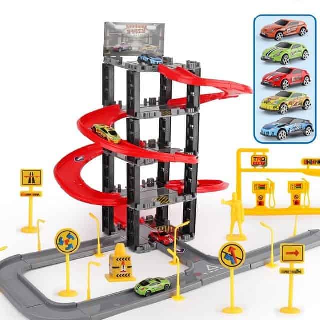 Garage Per Macchinine Parcheggio Con Belle Auto E Strada