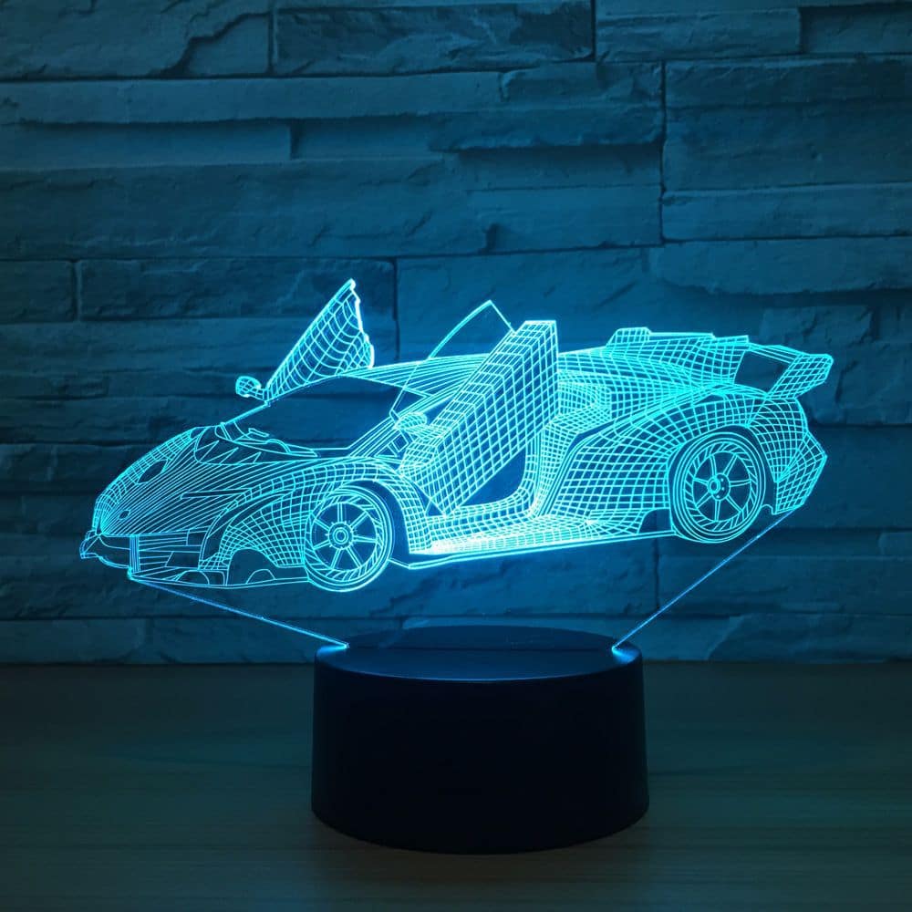 Luce Notturna Auto Lampada 3D Auto Sportiva