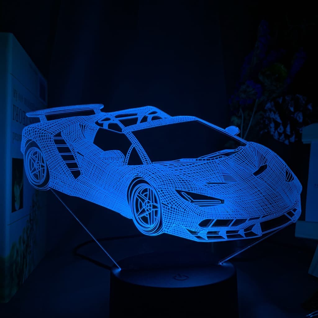 Luce Notturna Auto Lampada 3D Auto Da Corsa