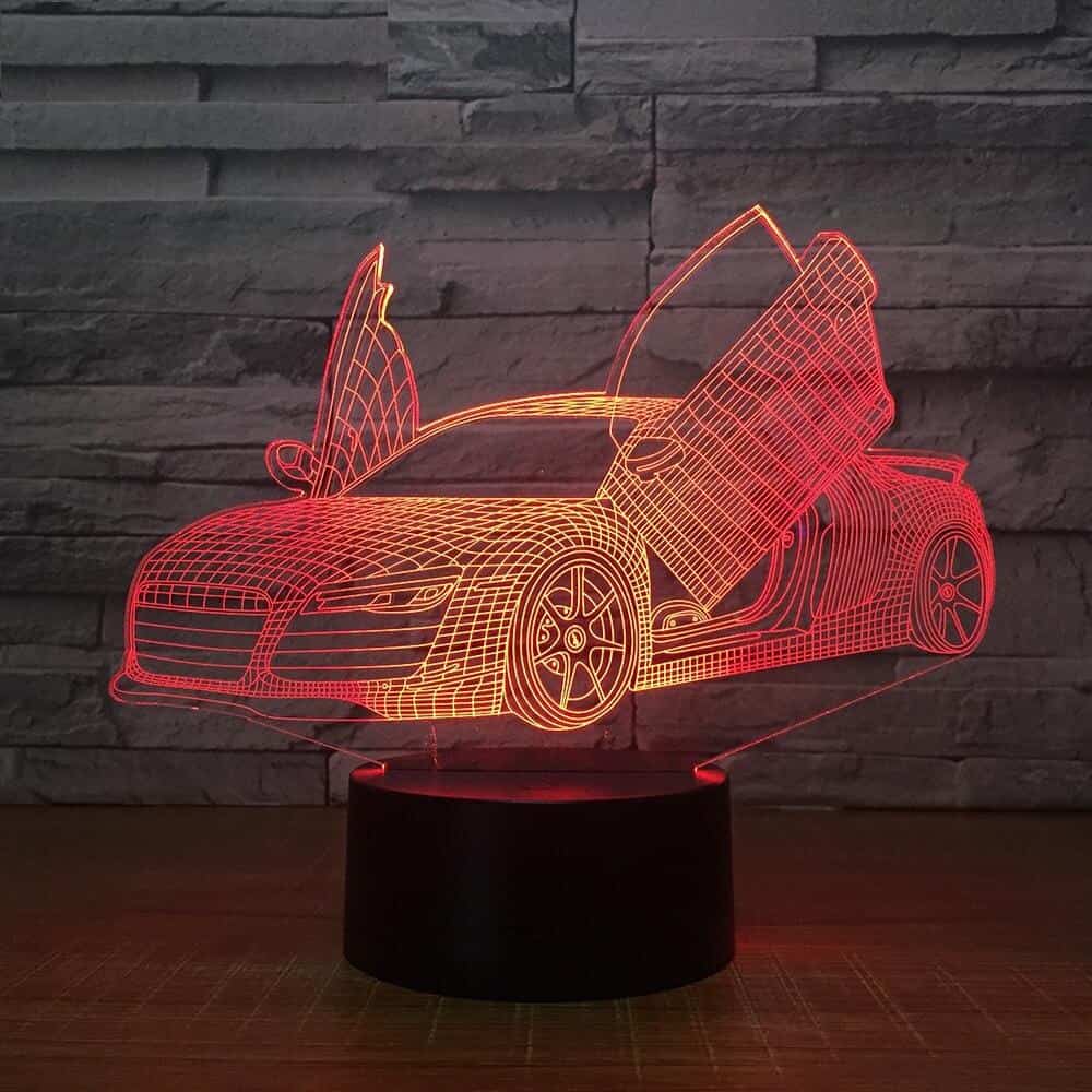 Luce Notturna Auto Lampada 3D Auto Sportiva