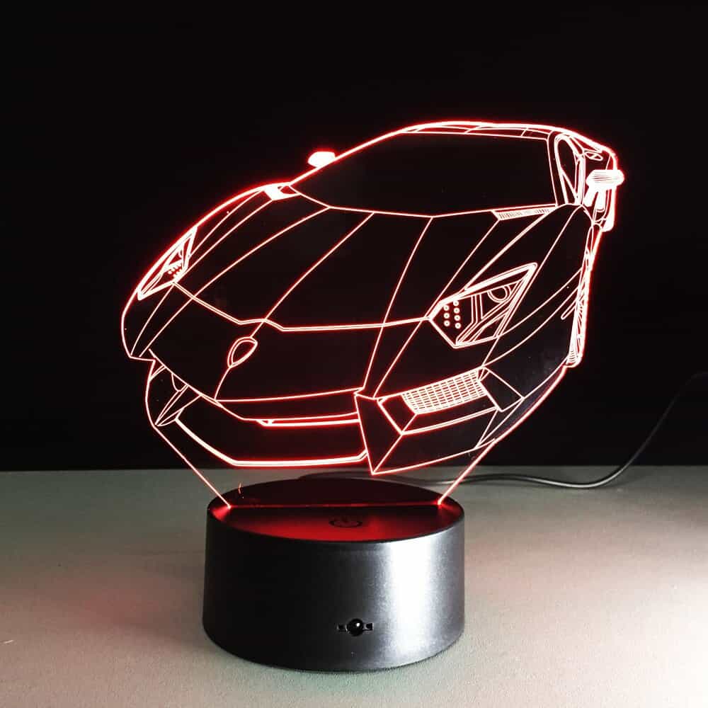 Luce Notturna Auto Lampada 3D Da Corsa