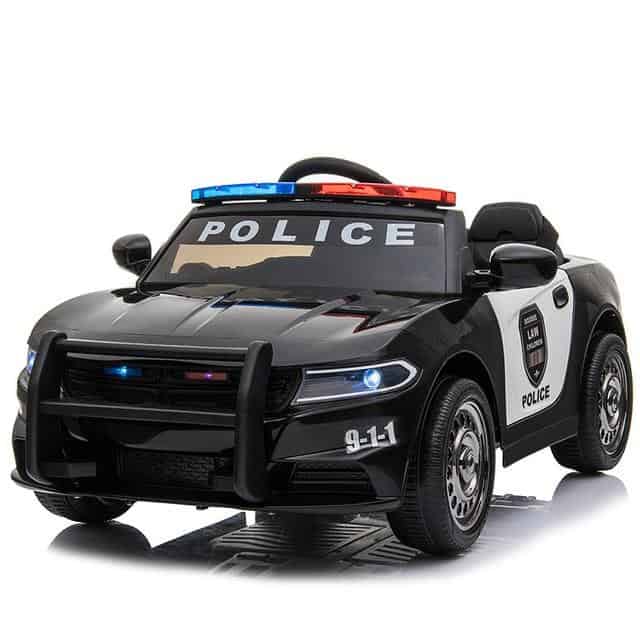 Auto Elettrica Per Bambini Polizia Bianca A 2 Posti